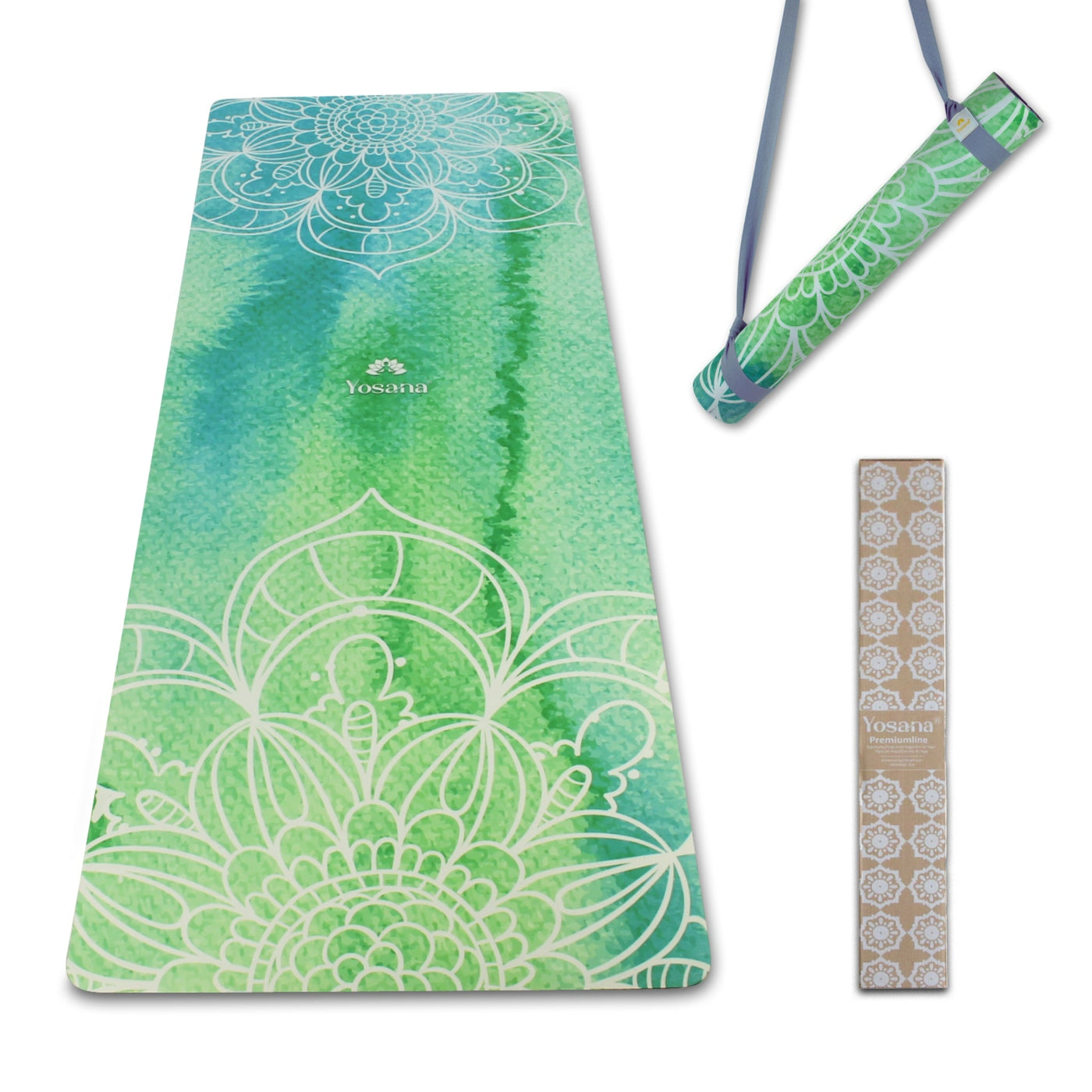 Yogamatte "Indian Spring" inkl. Tragegurt - 183x68x0,4cm - YOSANA