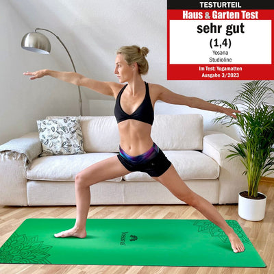 Yogamatte Studioline Ultra-Grip "Grün" inkl. Tragegurt - YOSANA