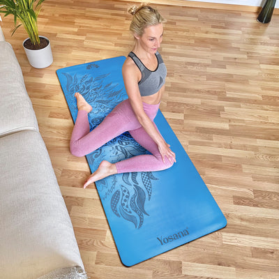 Yogamatte Studioline Ultra-Grip "Blue Lion" inkl. Tragegurt - YOSANA