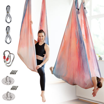 Aerial Yoga Hängematte (Komplettset) - Farbe Colorful Clouds - YOSANA