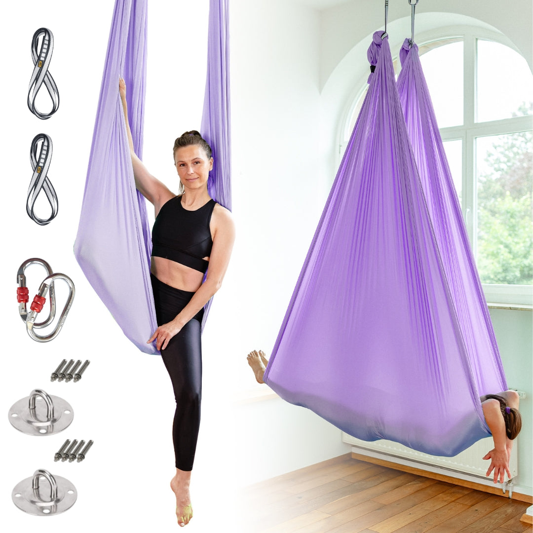 Aerial Yoga Hängematten Komplettset (Flieder)