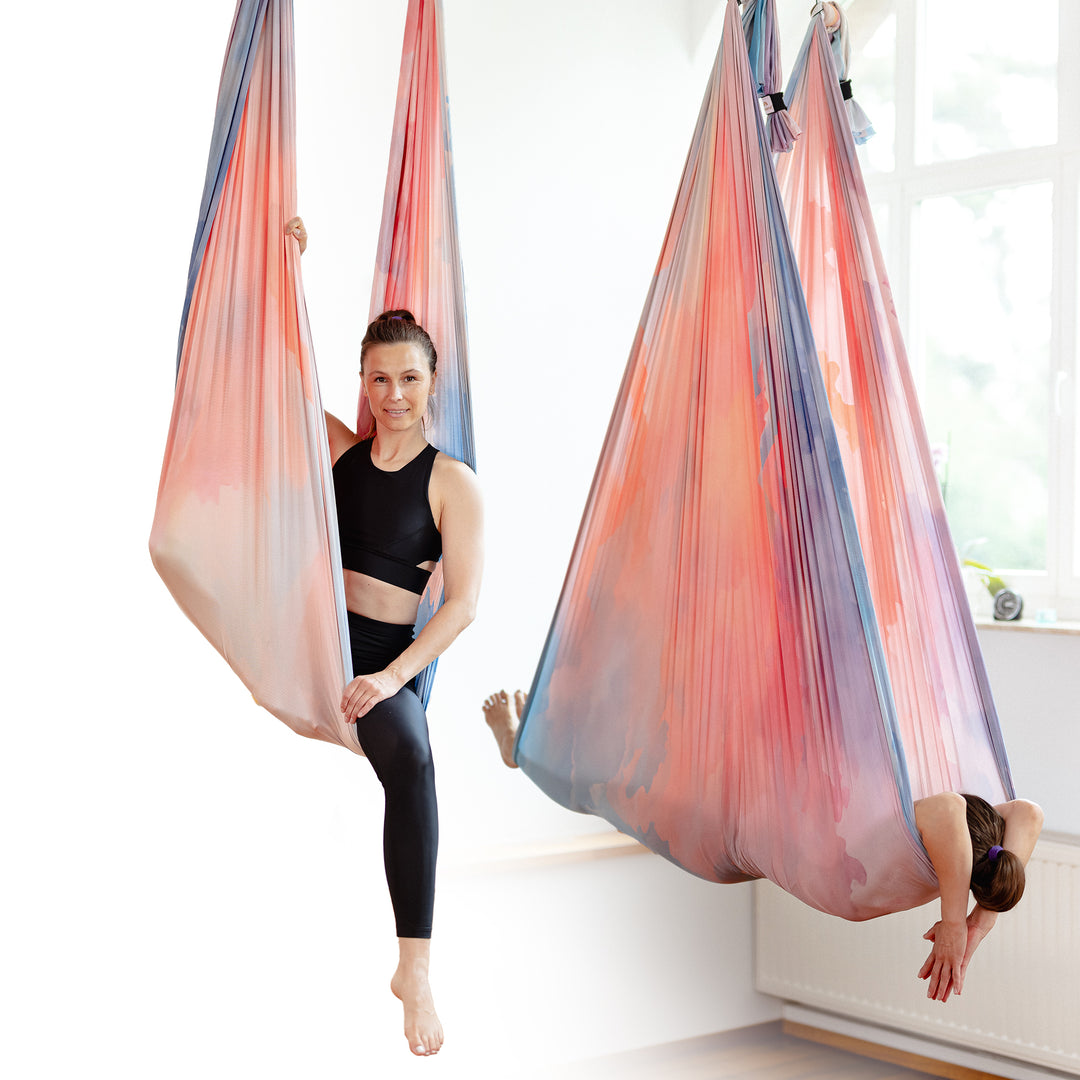 Aerial Yoga Hängematten Komplettset (Bunte Wolken)