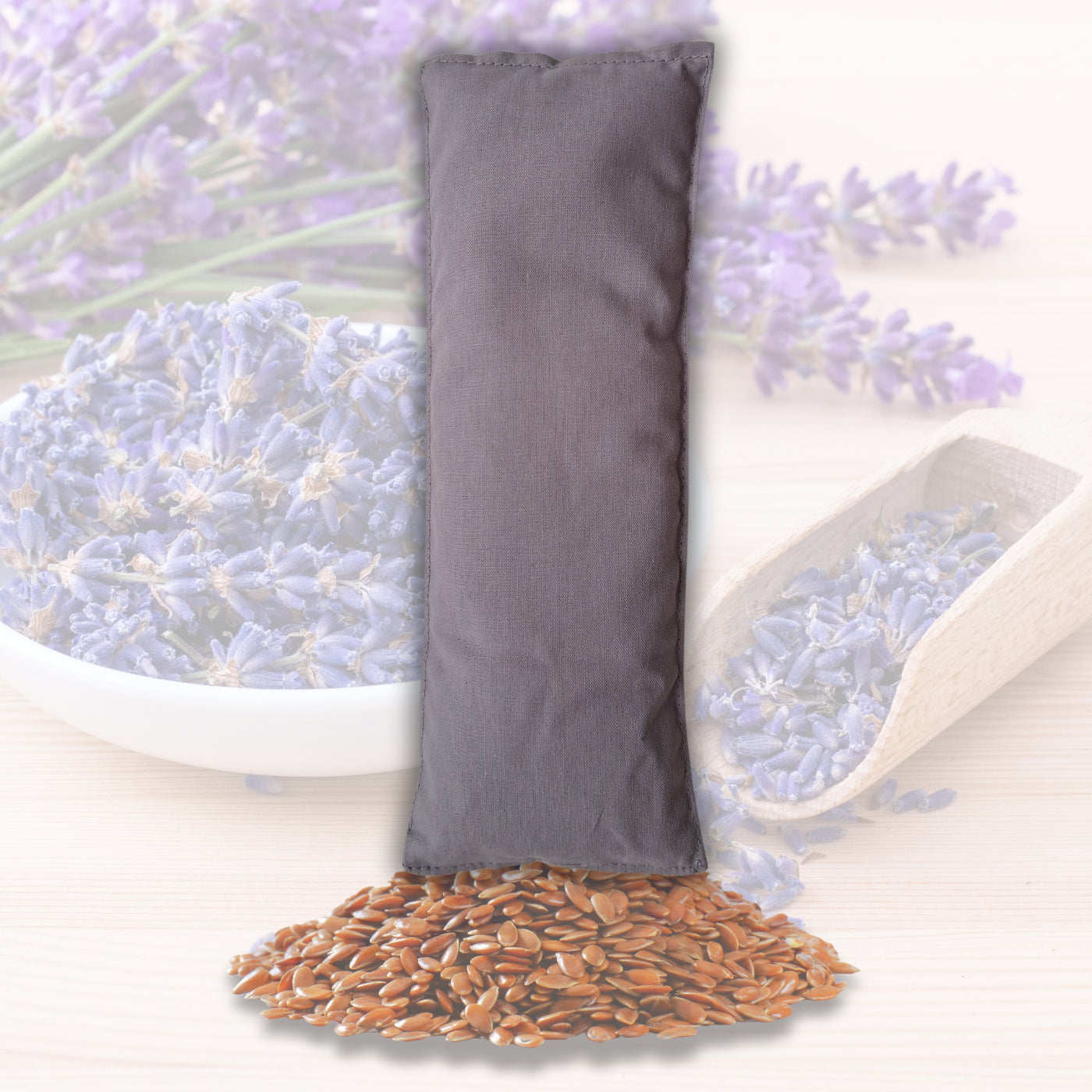 Augenkissen mit Bio-Lavendel Füllung, Farbe Taupe - YOSANA