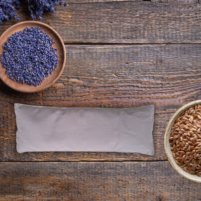 Augenkissen mit Bio-Lavendel Füllung, Farbe Taupe - YOSANA
