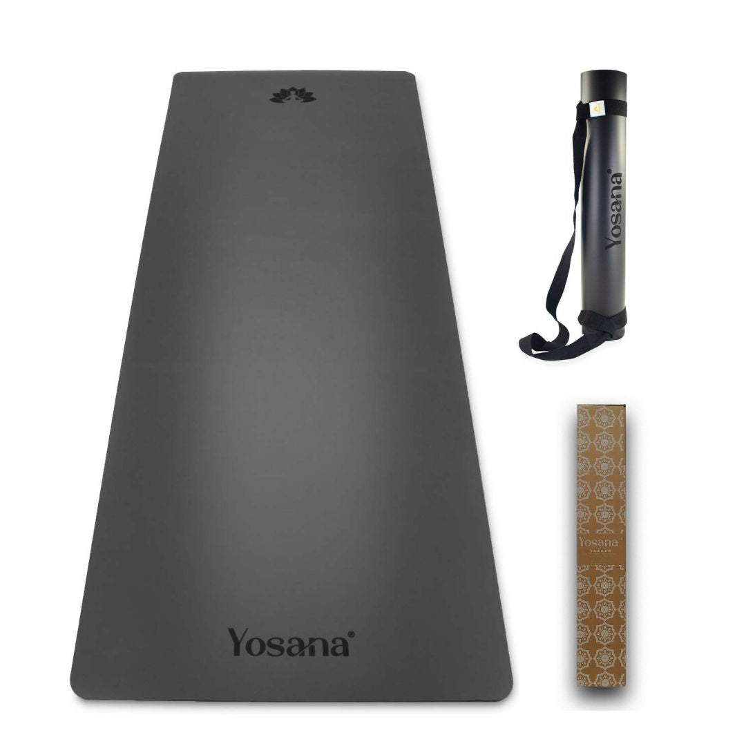 Yogamatte Studioline Ultra-Grip "Grau" inkl. Tragegurt