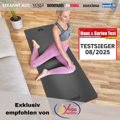 Yogamatte Studioline Ultra-Grip "Grau" inkl. Tragegurt