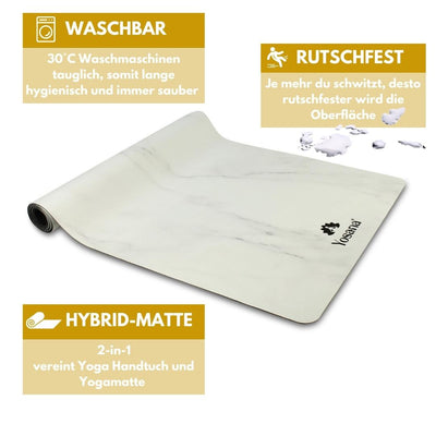 Yogamatte "White Marble" inkl. Tragegurt - YOSANA