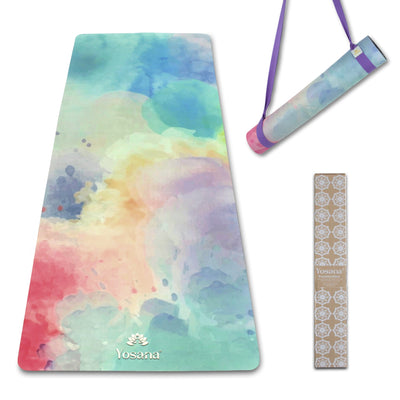 Yogamatte "Colorful Clouds" inkl. Tragegurt - YOSANA