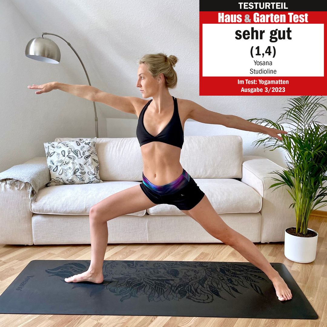 Yoga Aktionsset 4-teilig, Studioline Ultragrip "Löwe Schwarz" - YOSANA