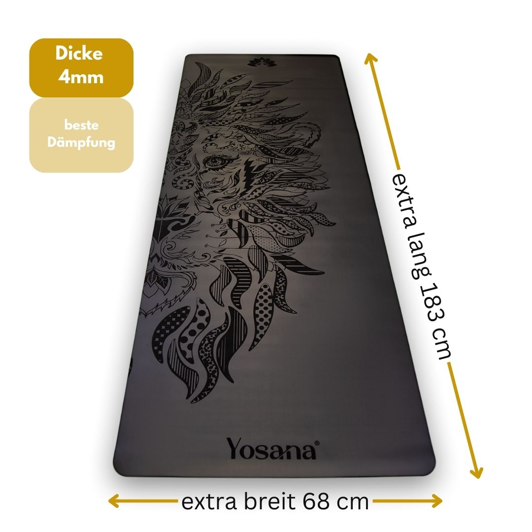 Yogamatte Studioline Ultra-Grip "Black Lion" inkl. Tragegurt