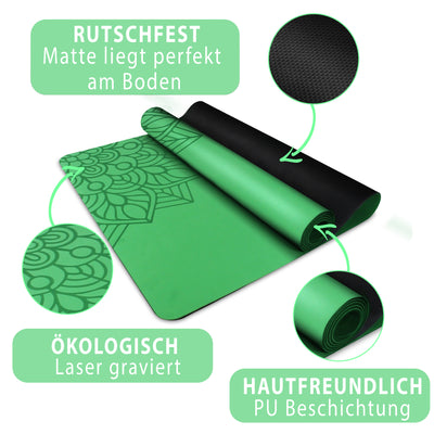 Yogamatte Studioline Ultra-Grip "Grün" inkl. Tragegurt