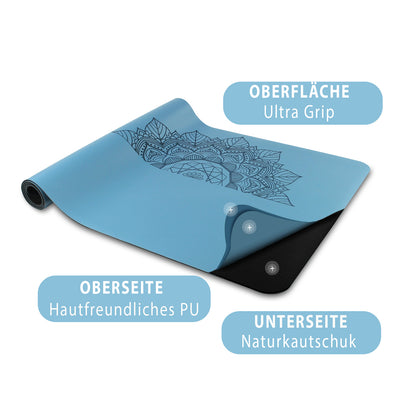 Yogamatte Studioline Ultra-Grip "Himmelblau" inkl. Tragegurt