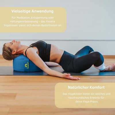 Yogakissen rund, Meditationskissen 35x17cm, Sitzkissen, Farbe Türkis