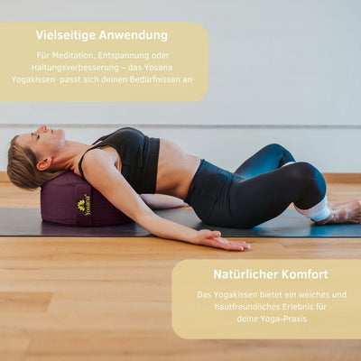 Yogakissen rund, Meditationskissen 35x17cm, Sitzkissen, Farbe Violett - YOSANA