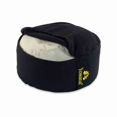 Yogakissen rund, Meditationskissen 35x17cm, Sitzkissen, Farbe Schwarz - YOSANA