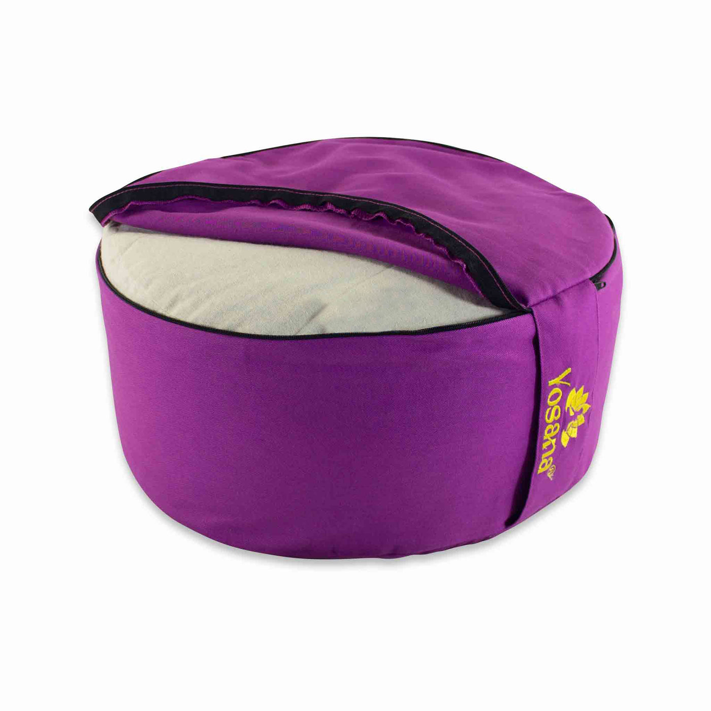 Yogakissen rund, Meditationskissen 35x17cm, Sitzkissen, Farbe Lavendel - YOSANA