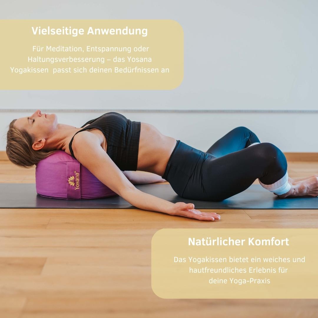 Yogakissen rund, Meditationskissen 35x17cm, Sitzkissen, Farbe Lavendel