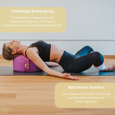 Yogakissen rund, Meditationskissen 35x17cm, Sitzkissen, Farbe Lavendel