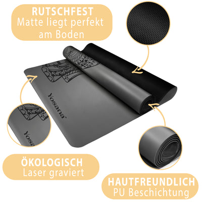 Yoga Aktionsset 4-teilig, Studioline Ultragrip "Elefant Grau"