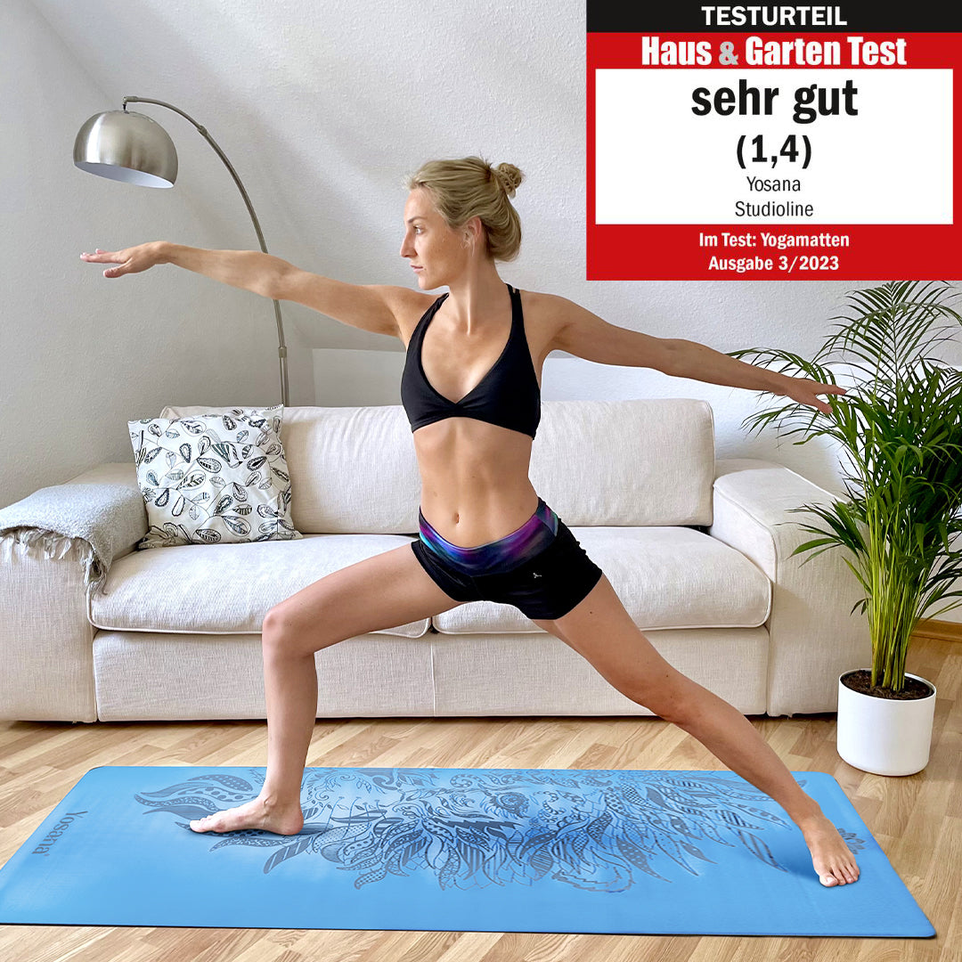 Yoga Aktionsset 4-teilig, Studioline Ultragrip "Löwe Blau" - YOSANA