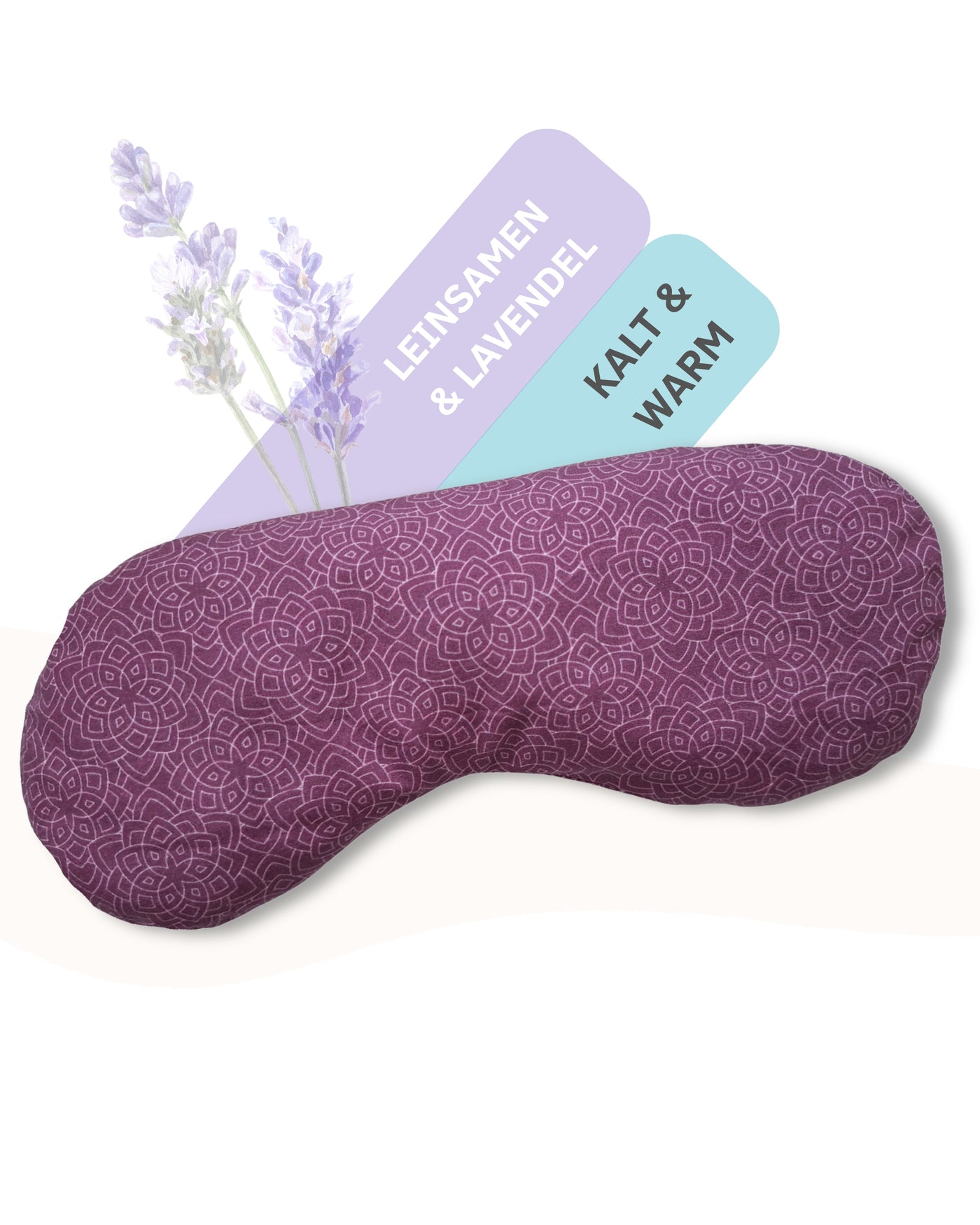 Yoga Augenkissen mit Leinsamen & Lavendel Füllung - Farbe Aubergine - YOSANA