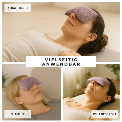 Yoga Augenkissen mit Leinsamen & Lavendel Füllung - Farbe Aubergine - YOSANA