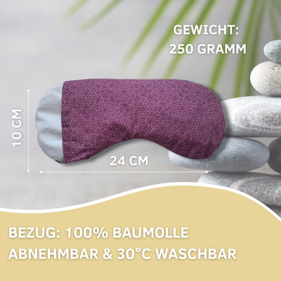 Yoga Augenkissen mit Leinsamen & Lavendel Füllung - Farbe Aubergine - YOSANA