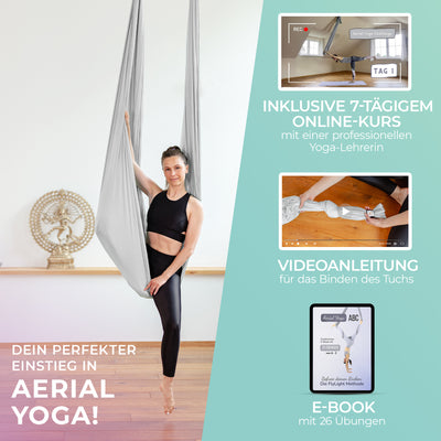 Aerial Yoga Tuch Hängematte Set Yogatuch zum Aufhängen Yoga Schaukel Tuchschlaufe
