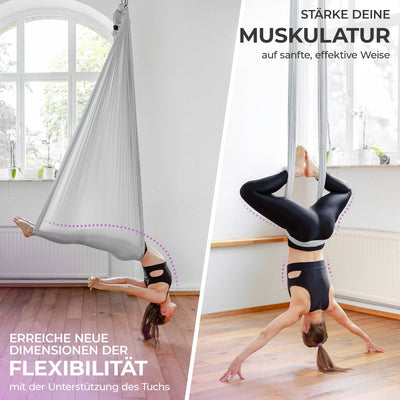 Aerial Yoga Tuch Hängematte Set Yogatuch zum Aufhängen Yoga Schaukel Tuchschlaufe
