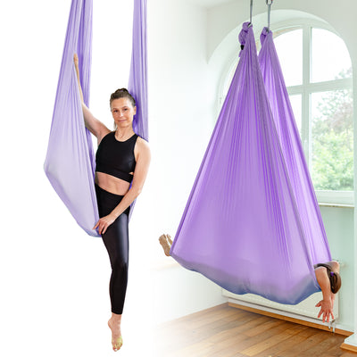 Aerial Yoga Hängematte (Komplettset) - Farbe Flieder - YOSANA