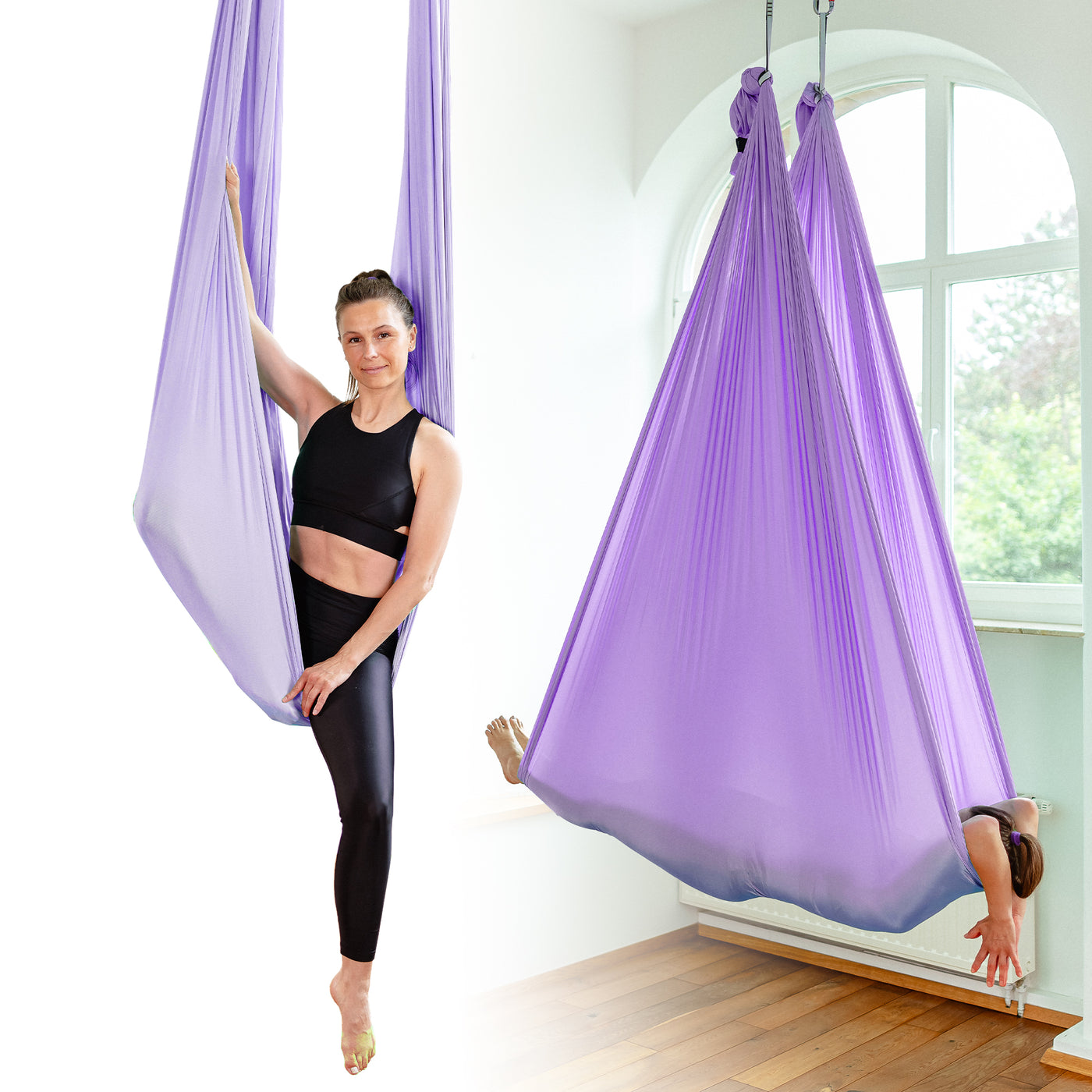Aerial Yoga Hängematten Komplettset (Flieder)