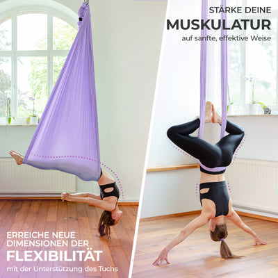 Aerial Yoga Tuch 6er Pack - Flieder - YOSANA
