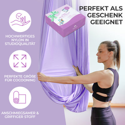 Aerial Yoga Tuch Hängematte Set Yogatuch zum Aufhängen Yoga Schaukel Tuchschlaufe