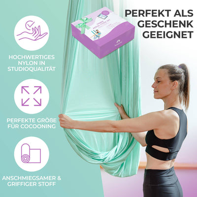 Aerial Yoga Tuch Hängematte Set Yogatuch zum Aufhängen Yoga Schaukel Tuchschlaufe