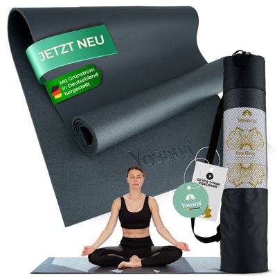 Yogamatte Eco Grip inkl. Tragetasche - Grau