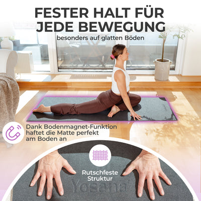 Yogamatte Eco Grip inkl. Tragetasche - Grau