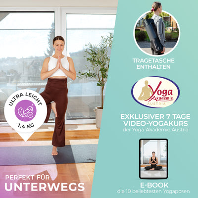 Yogamatte Eco Grip inkl. Tragetasche - Grau