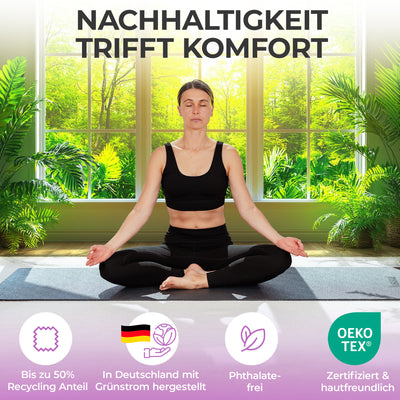 Yogamatte Eco Grip inkl. Tragetasche - Grau