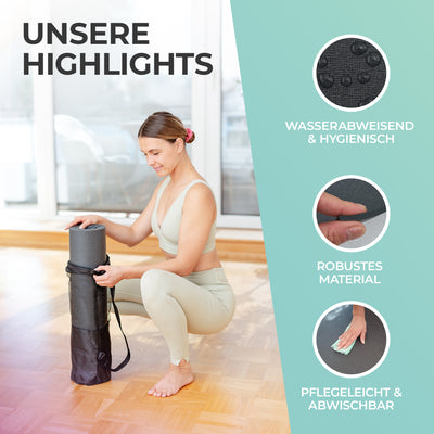 Yogamatte Eco Grip inkl. Tragetasche - Grau