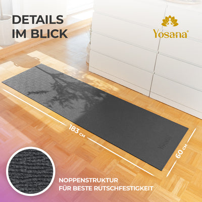 Yogamatte Eco Grip inkl. Tragetasche - Grau