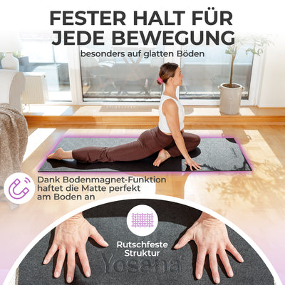 Yogamatte Eco Grip inkl. Tragetasche - Anthrazit