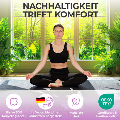 Yogamatte Eco Grip inkl. Tragetasche - Anthrazit