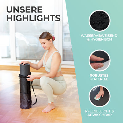 Yogamatte Eco Grip inkl. Tragetasche - Anthrazit