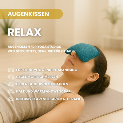 Yoga Augenkissen mit Leinsamen & Lavendel Füllung - Farbe Petrol - YOSANA