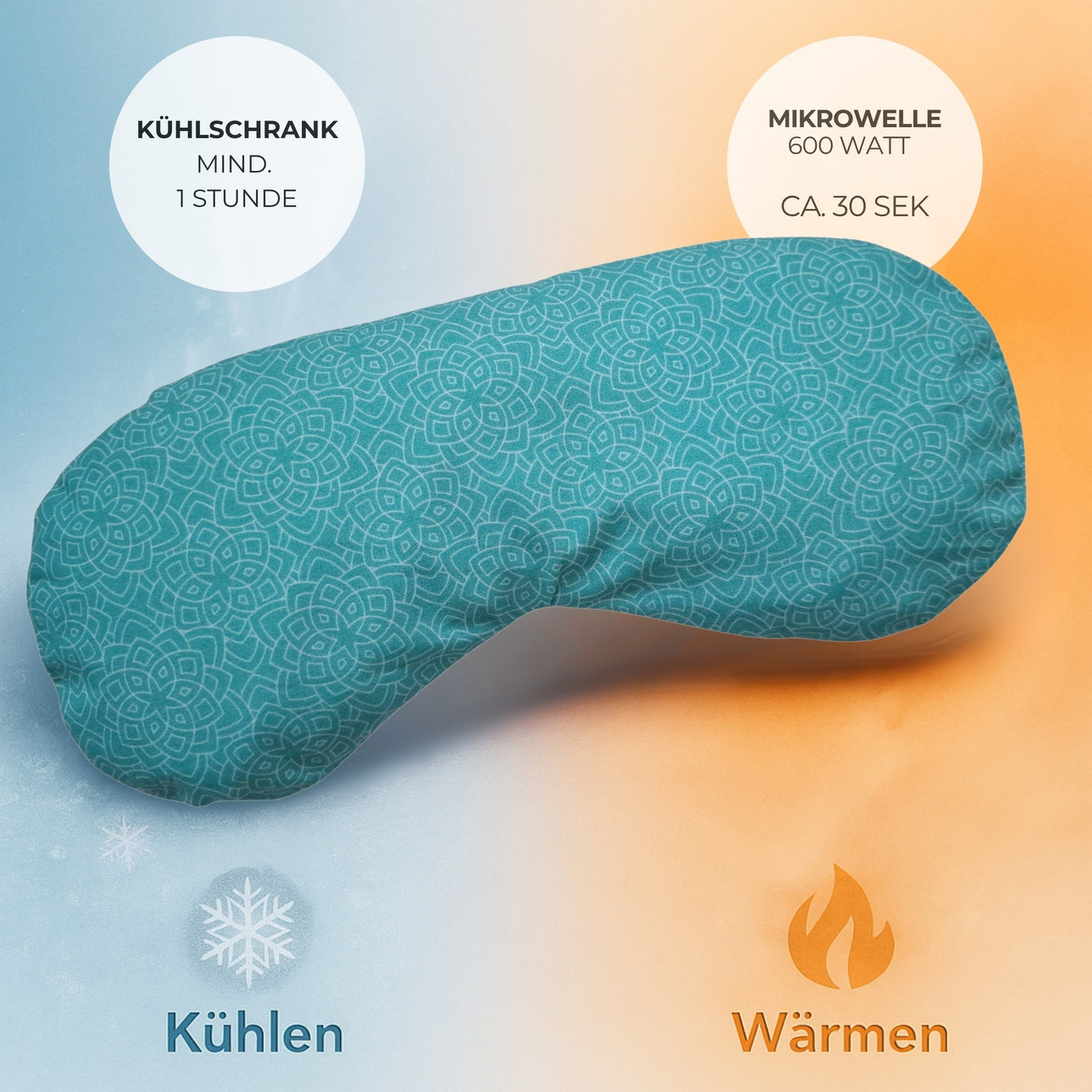 Yoga Augenkissen mit Leinsamen & Lavendel Füllung - Farbe Petrol - YOSANA