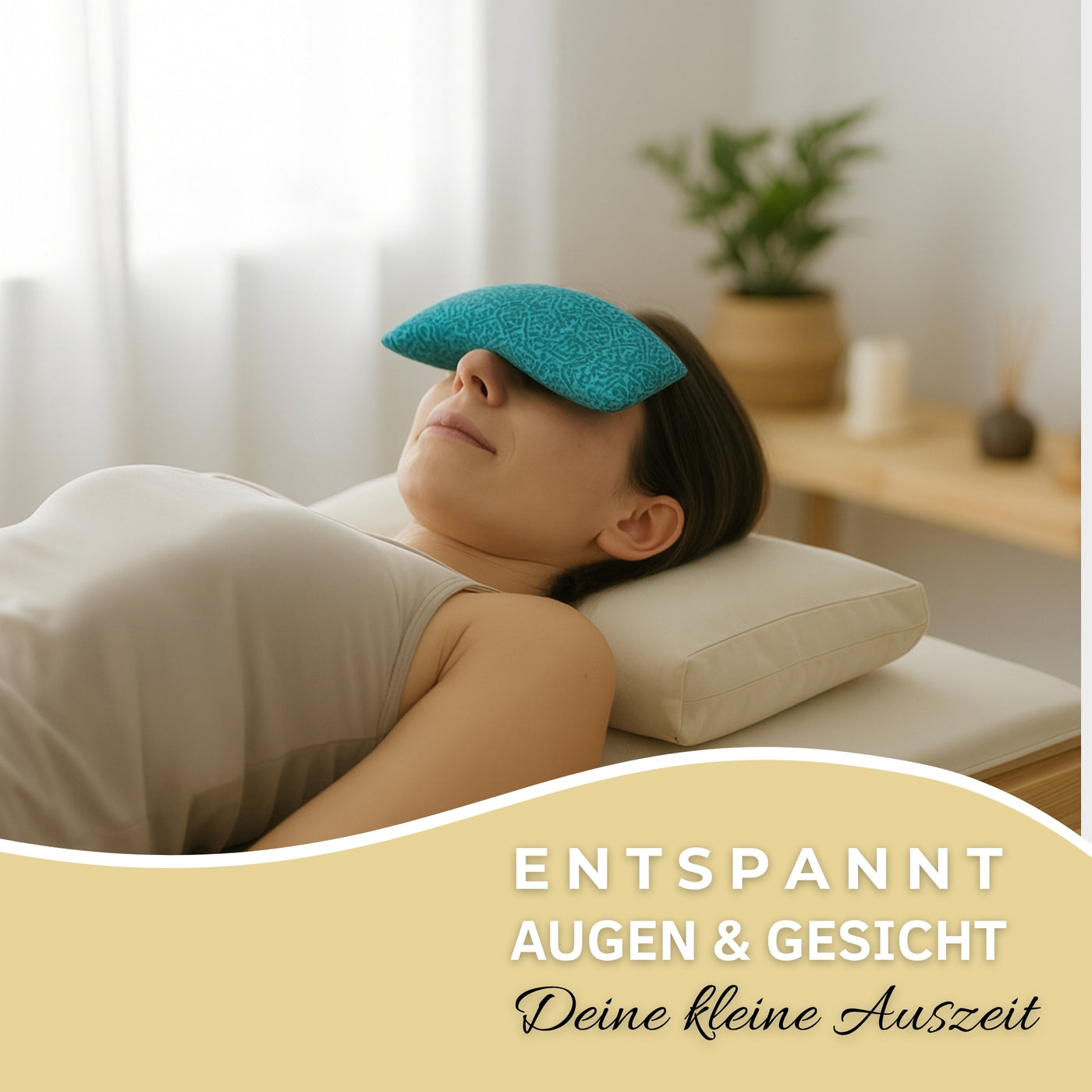 Yoga Augenkissen mit Leinsamen & Lavendel Füllung - Farbe Petrol - YOSANA