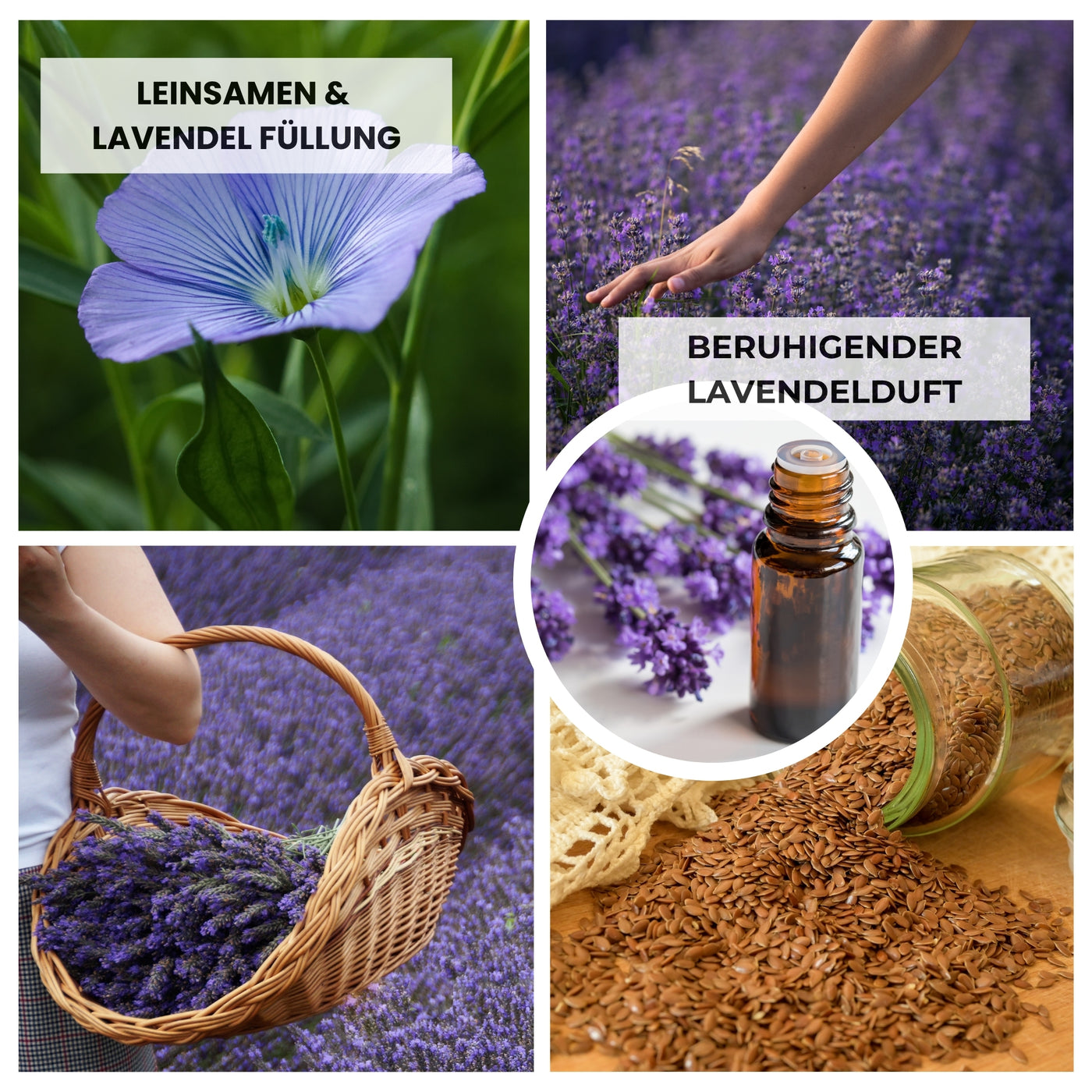 Yoga Augenkissen mit Leinsamen & Lavendel Füllung - Farbe Schiefergrau - YOSANA