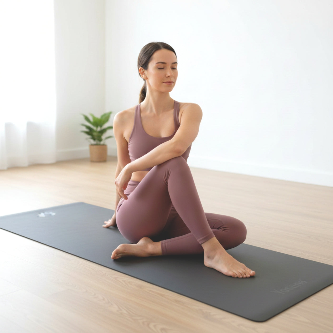 Yogamatte Studioline Ultra-Grip "Grau" inkl. Tragegurt