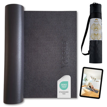 Yogamatte Eco Grip inkl. Tragetasche - Anthrazit - YOSANA