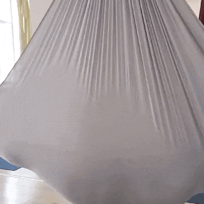 Aerial Yoga Hängematte (Komplettset) - Farbe Silbergrau - YOSANA
